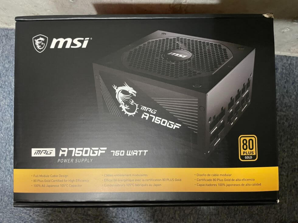  MSI MPG A750GF Gaming Power Supply - Full Modular - 80 PLUS  Gold Certified 750W - 100% Japanese 105°C Capacitors - Compact Size - ATX  PSU : Electronics